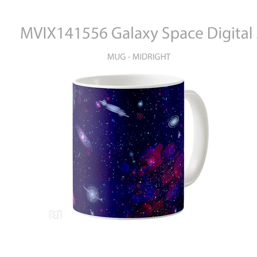 Mug Galaxy Space Digital Art Gelas Keramik Unik - All-side / Desain