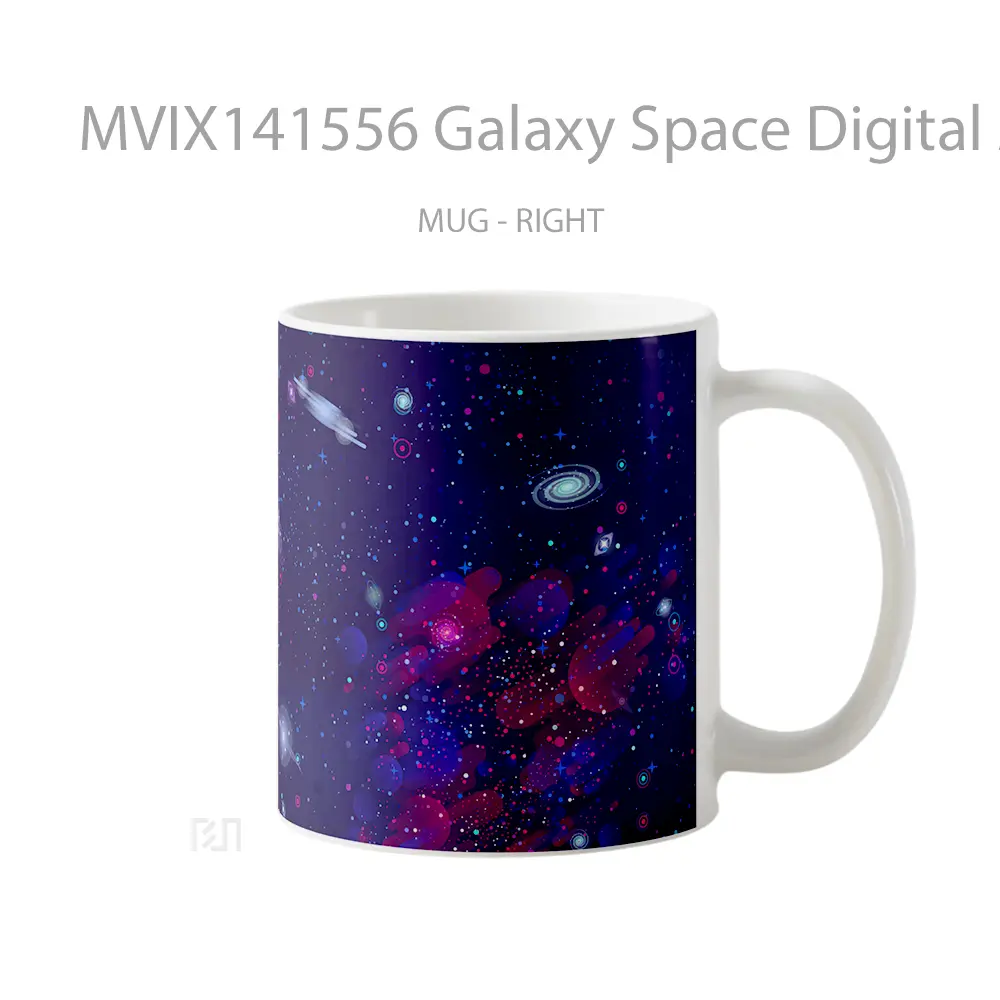 Mug Galaxy Space Digital Art Gelas Keramik Unik - All-side / Desain