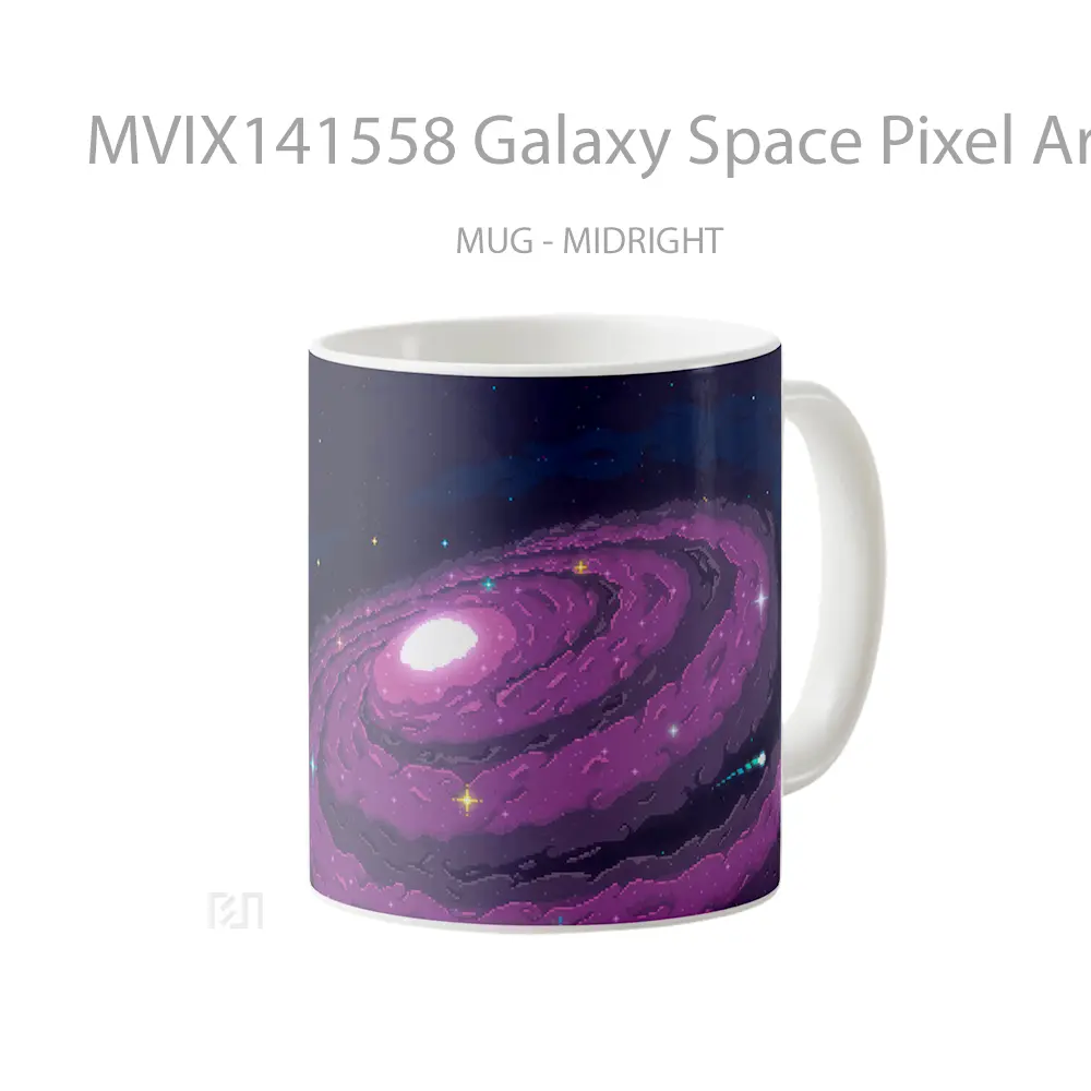 Mug Galaxy Space Pixel Art Digital Art Gelas Keramik Unik - All-side / Desain