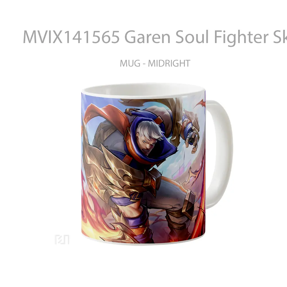 Mug Garen Soul Fighter Skin Lol Wild Rift Splash Art Cangkir Gamer - All-side / Desain