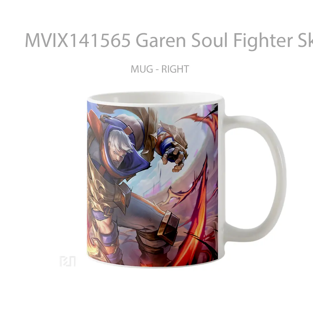 Mug Garen Soul Fighter Skin Lol Wild Rift Splash Art Cangkir Gamer - All-side / Desain