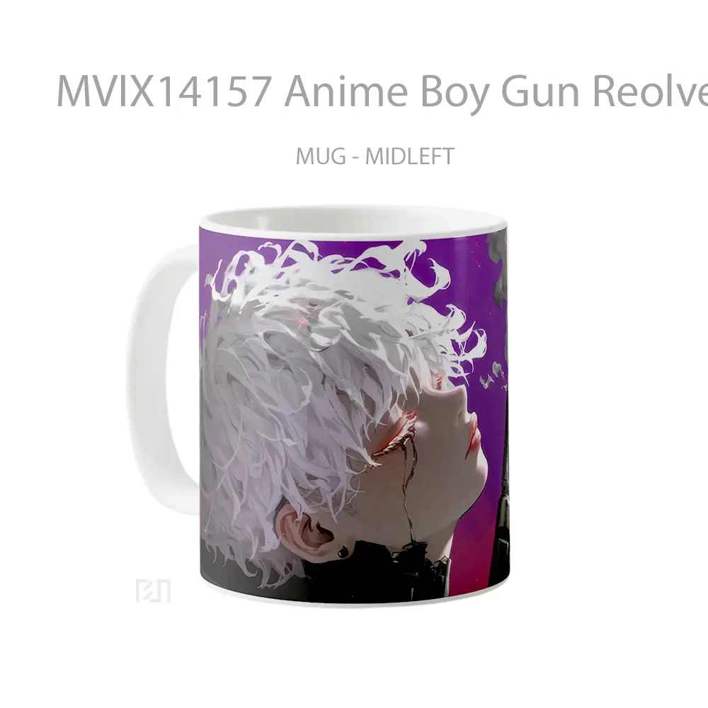 Mug Anime Boy Gun Reolver Smoke Cangkir Anime - All-side / Desain
