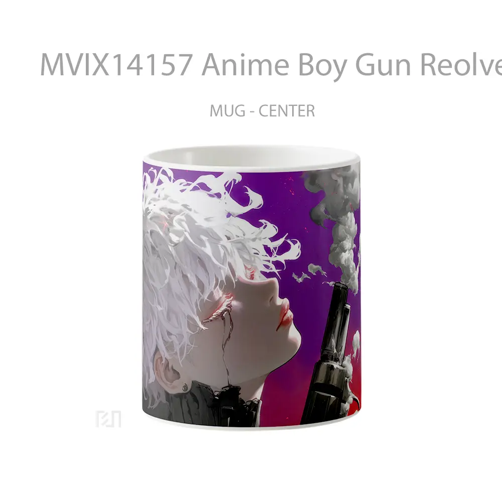 Mug Anime Boy Gun Reolver Smoke Cangkir Anime