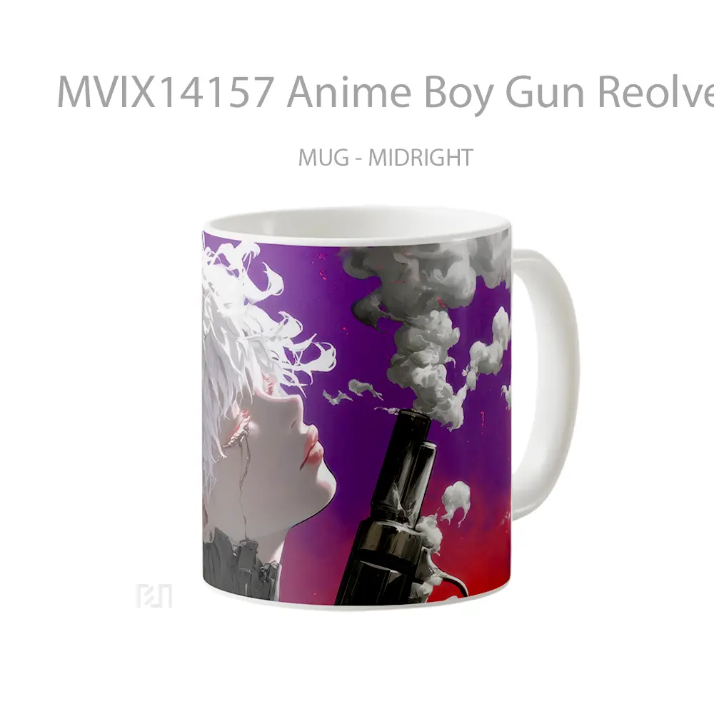 Mug Anime Boy Gun Reolver Smoke Cangkir Anime - All-side / Desain