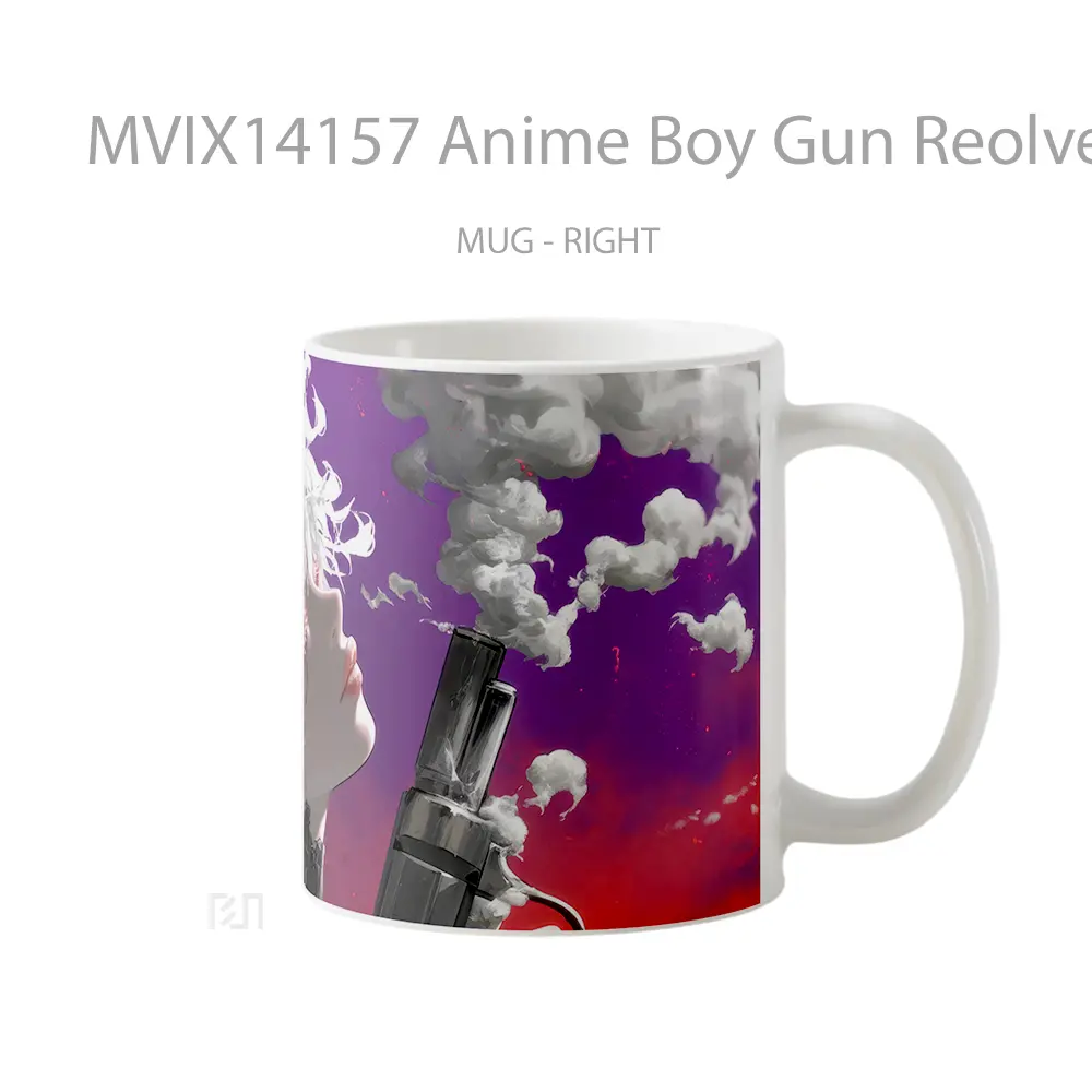 Mug Anime Boy Gun Reolver Smoke Cangkir Anime - All-side / Desain