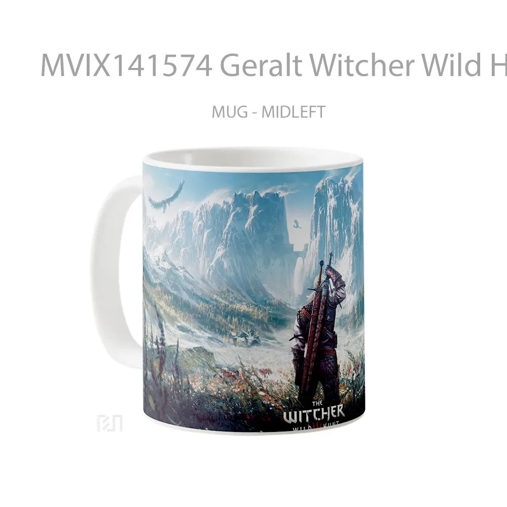 Mug Geralt Witcher Wild Hunt Complete Edition Gelas Keramik Unik - All-side / Desain