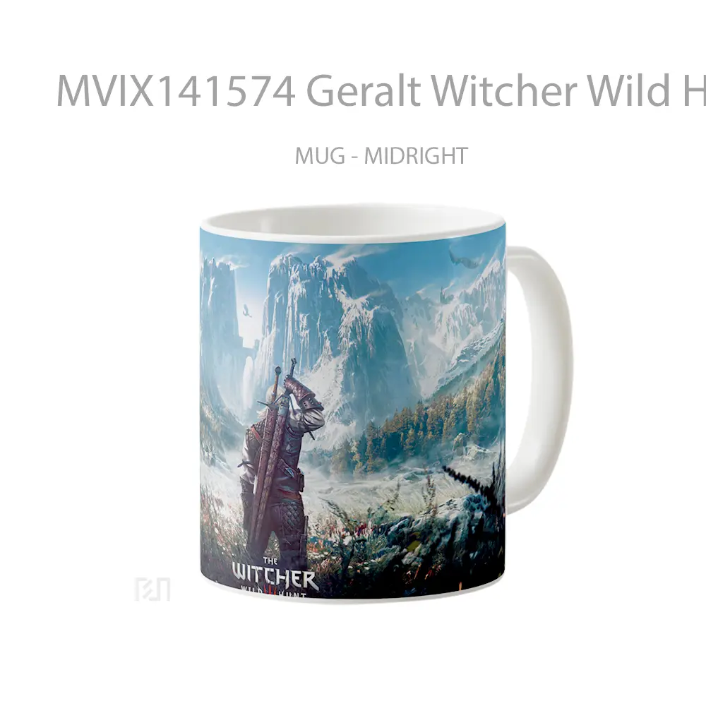 Mug Geralt Witcher Wild Hunt Complete Edition Gelas Keramik Unik - All-side / Desain
