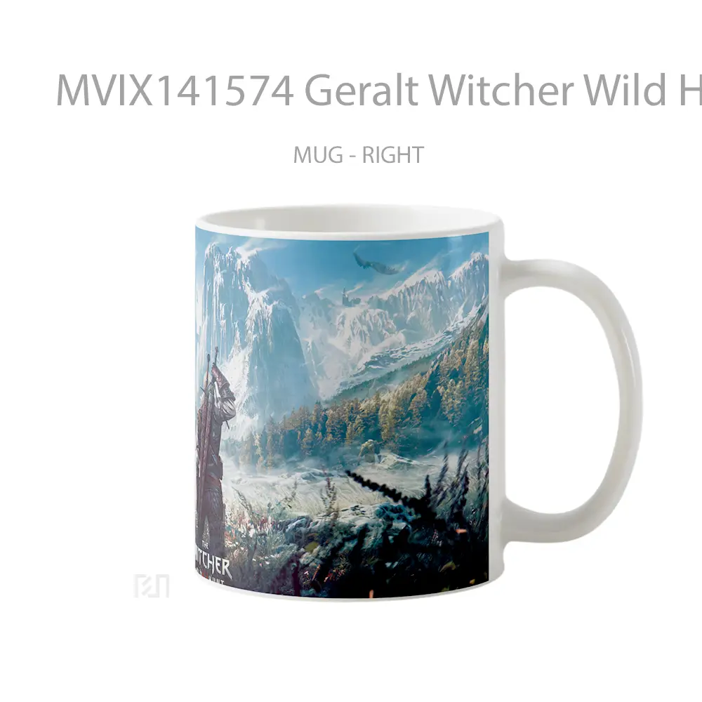 Mug Geralt Witcher Wild Hunt Complete Edition Gelas Keramik Unik - All-side / Desain