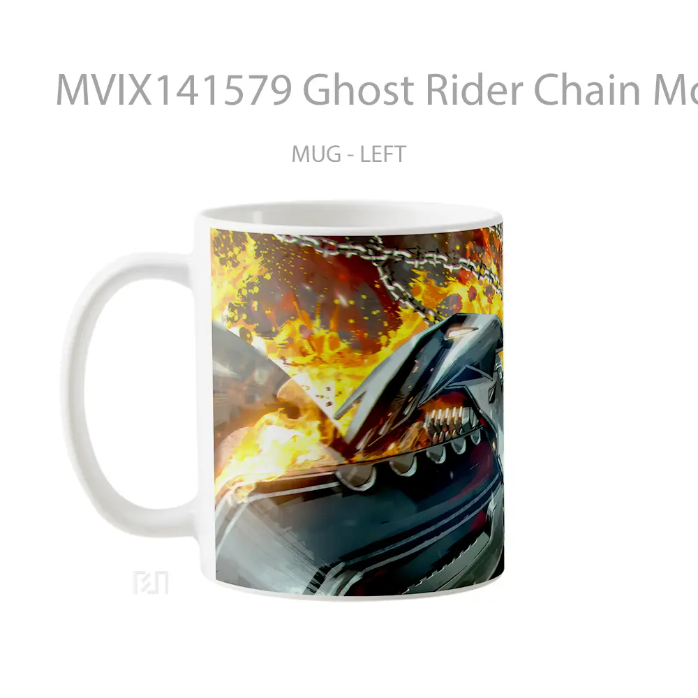Mug Ghost Rider Chain Motorcycle Marve Gelas Keramik Unik - All-side / Desain