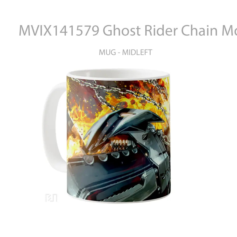 Mug Ghost Rider Chain Motorcycle Marve Gelas Keramik Unik - All-side / Desain