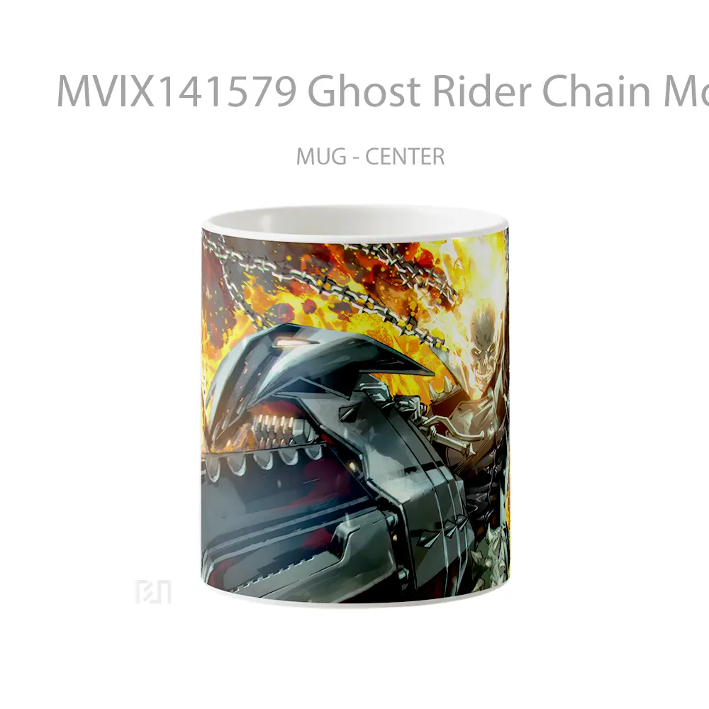 Mug Ghost Rider Chain Motorcycle Marve Gelas Keramik Unik