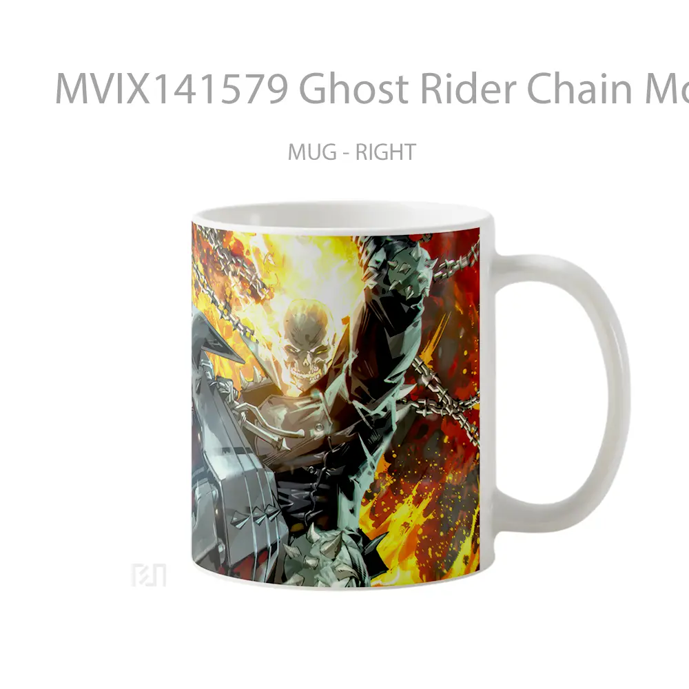 Mug Ghost Rider Chain Motorcycle Marve Gelas Keramik Unik - All-side / Desain