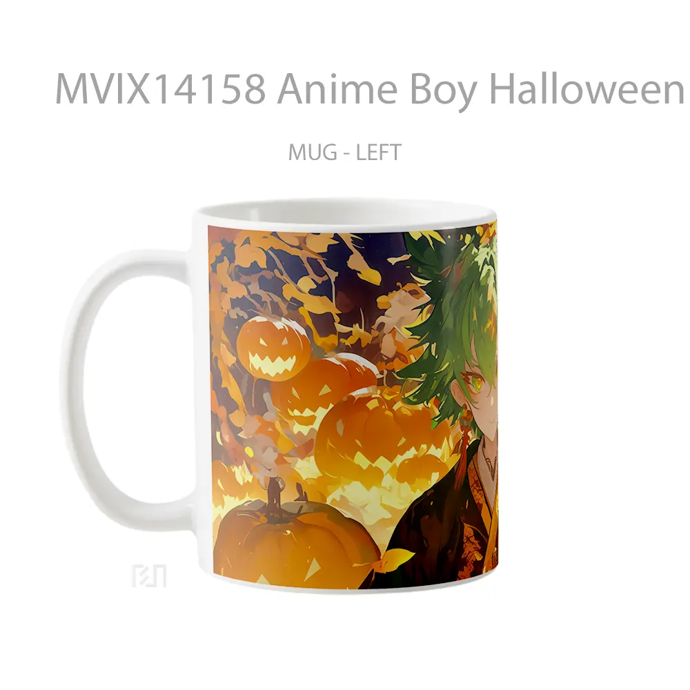 Mug Anime Boy Halloween Pumpkin Hea Cangkir Anime - All-side / Desain