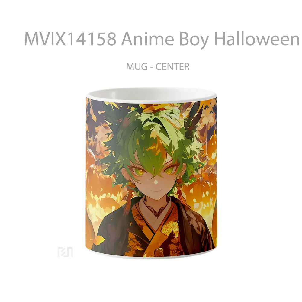 Mug Anime Boy Halloween Pumpkin Hea Cangkir Anime