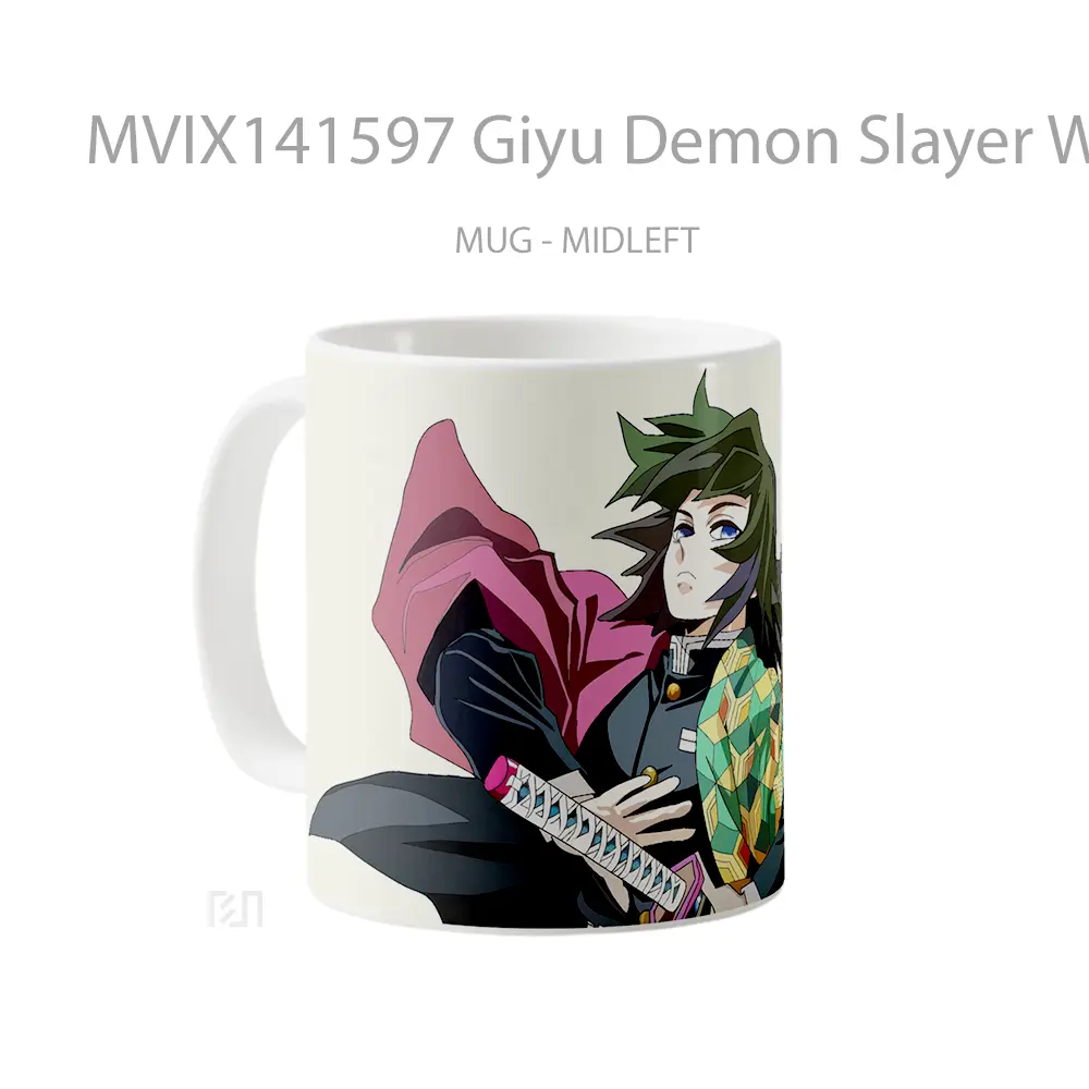 Mug Giyu Demon Slayer Water Hashira Gelas Keramik Unik - All-side / Desain