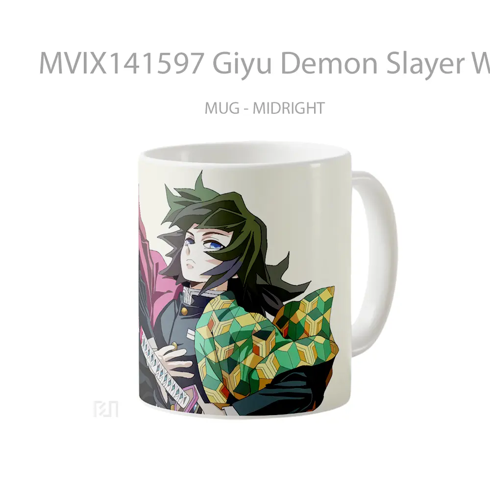 Mug Giyu Demon Slayer Water Hashira Gelas Keramik Unik - All-side / Desain
