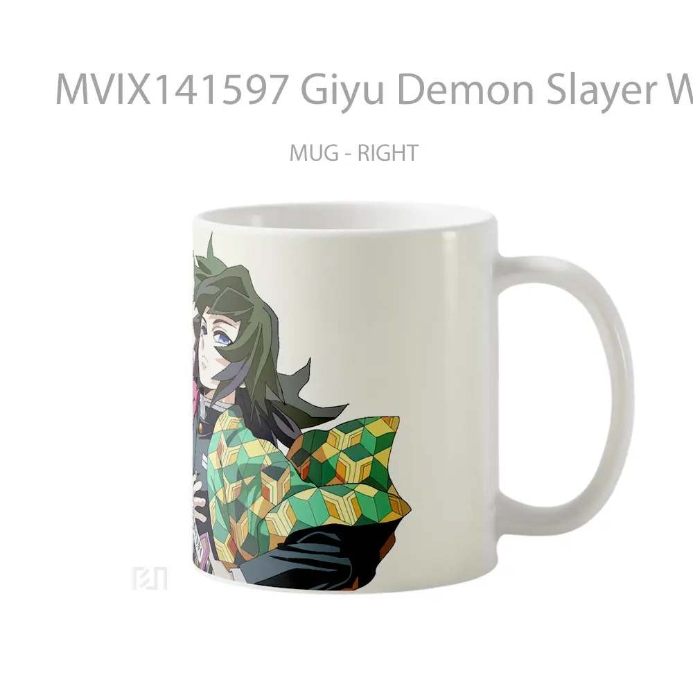 Mug Giyu Demon Slayer Water Hashira Gelas Keramik Unik - All-side / Desain