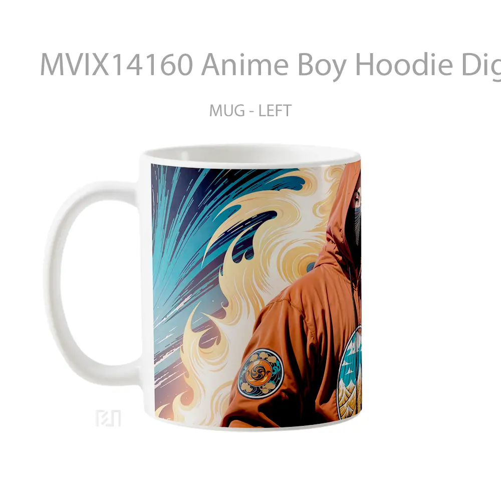 Mug Anime Boy Hoodie Digital Art Cangkir Anime - All-side / Desain