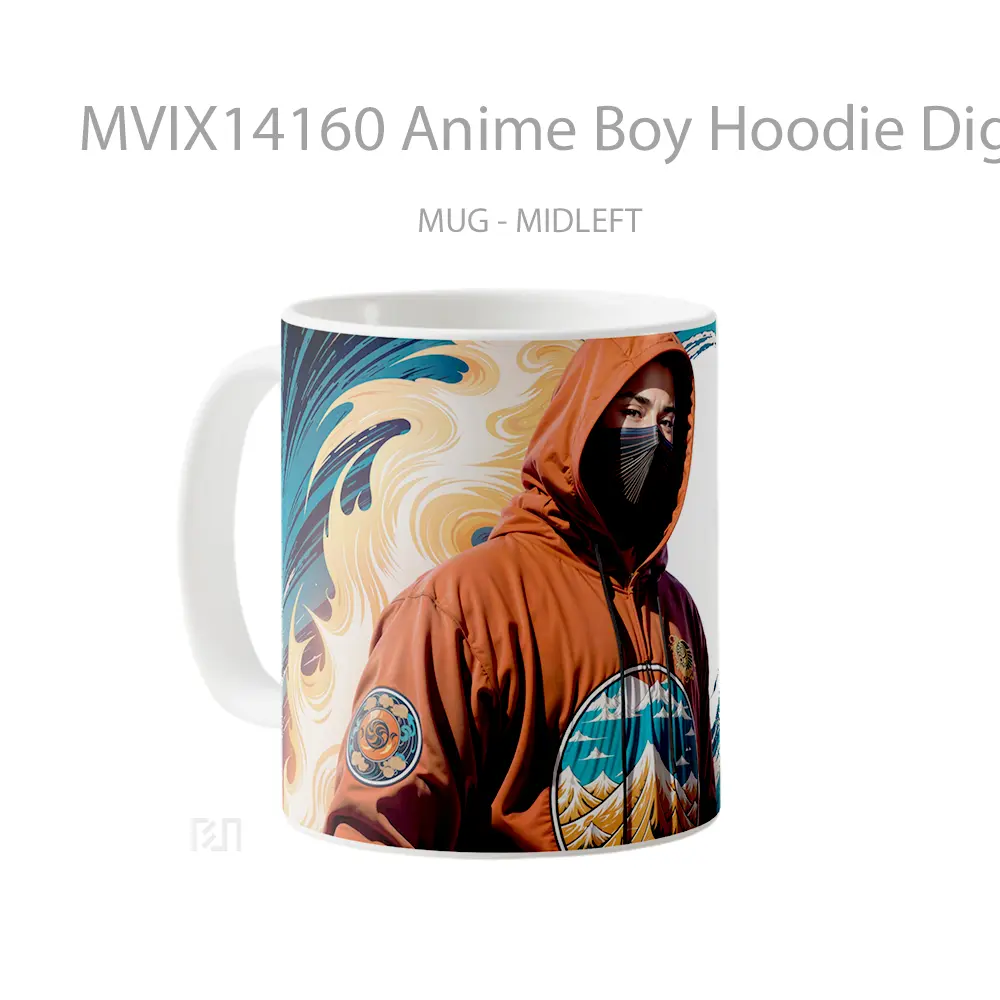 Mug Anime Boy Hoodie Digital Art Cangkir Anime - All-side / Desain