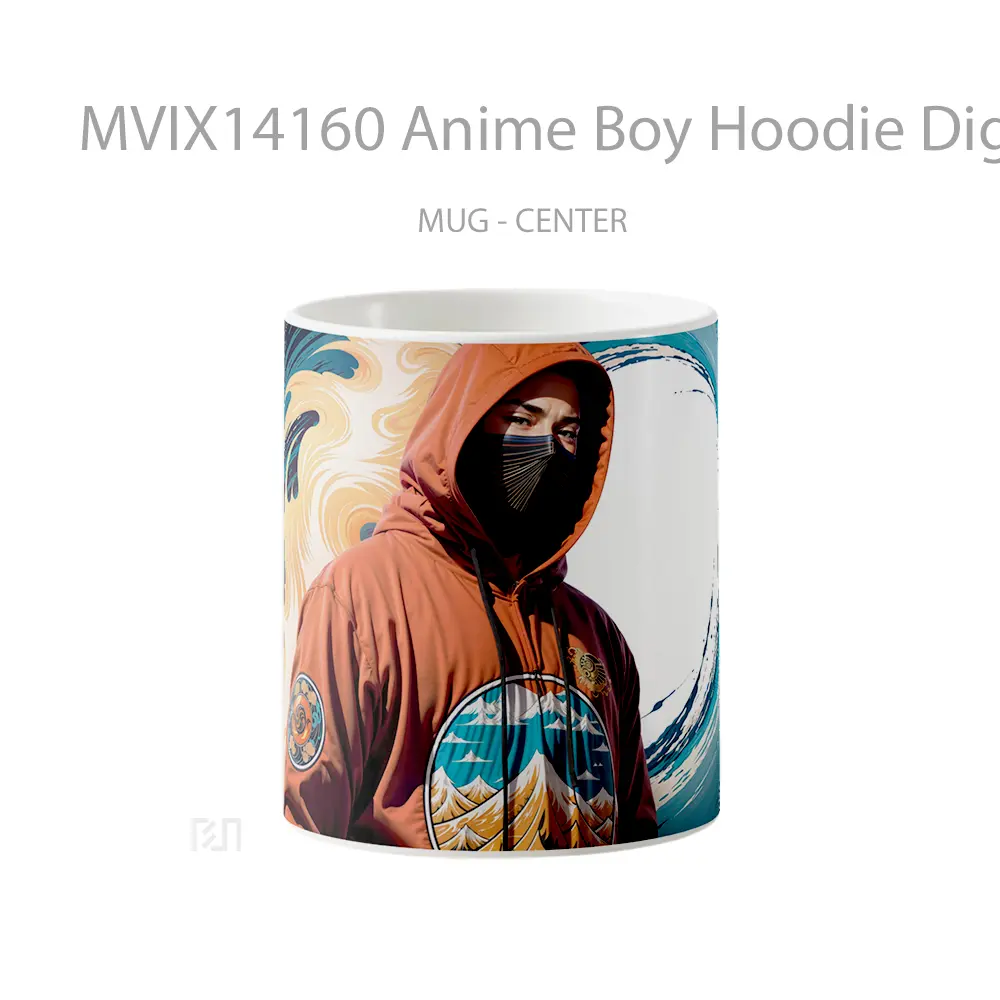 Mug Anime Boy Hoodie Digital Art Cangkir Anime