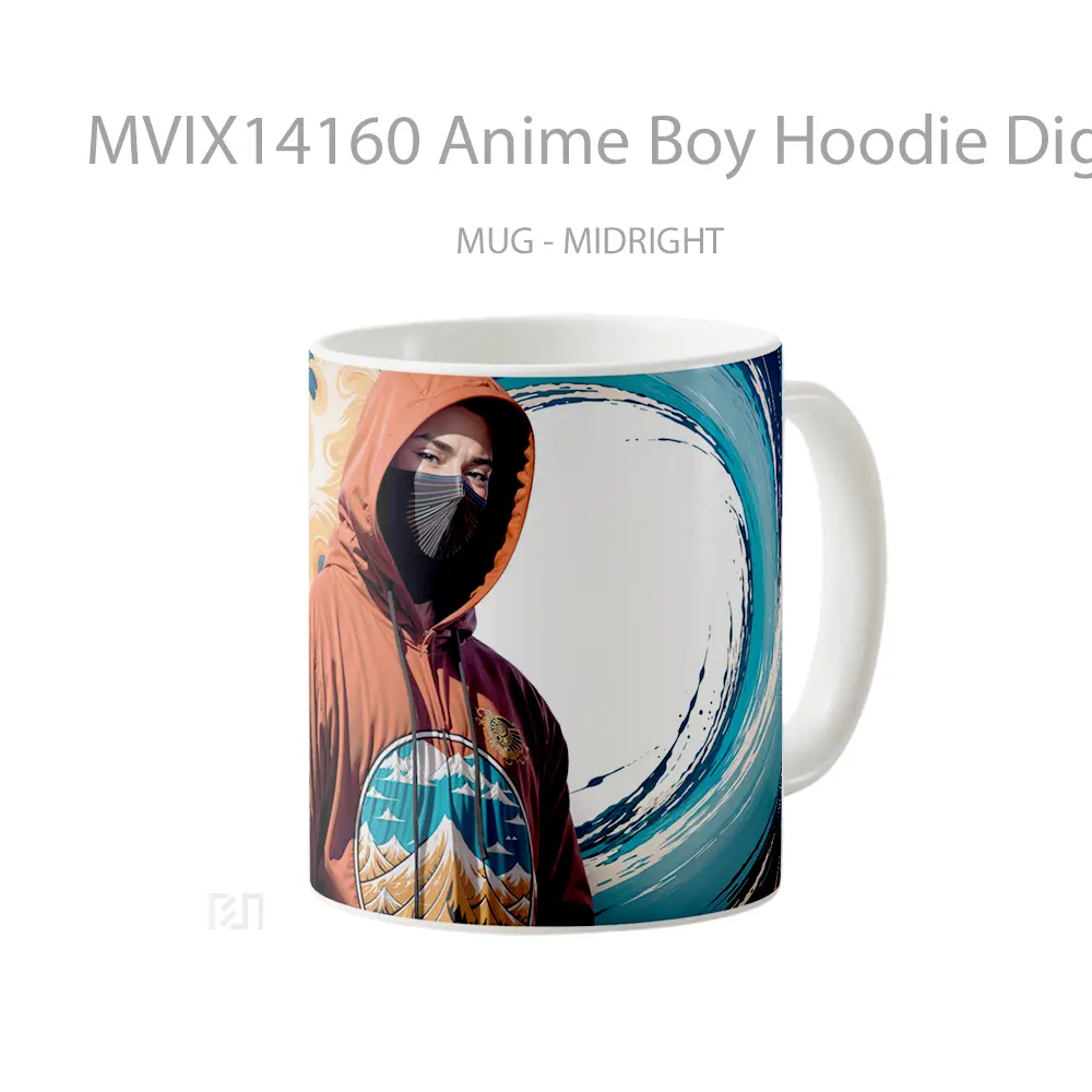 Mug Anime Boy Hoodie Digital Art Cangkir Anime - All-side / Desain