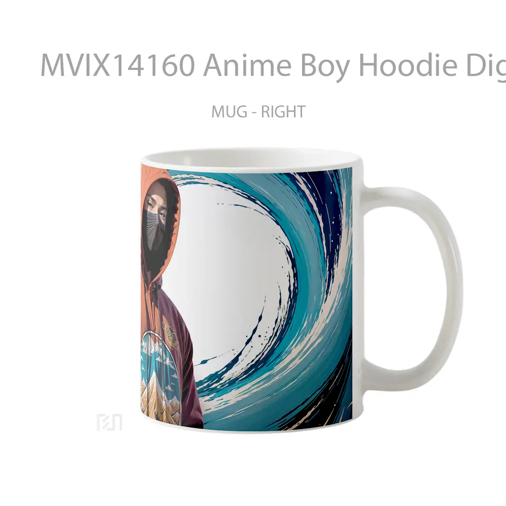 Mug Anime Boy Hoodie Digital Art Cangkir Anime - All-side / Desain