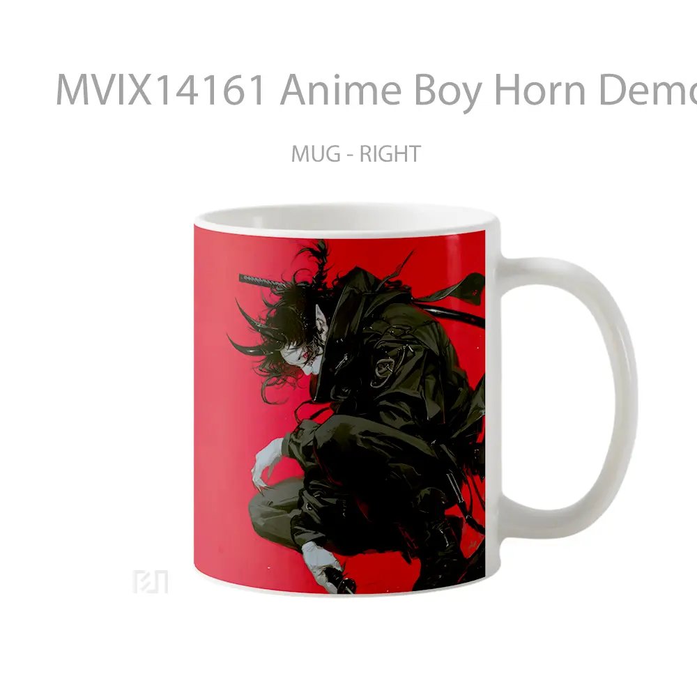Mug Anime Boy Horn Demon Ninja Cangkir Anime - All-side / Desain