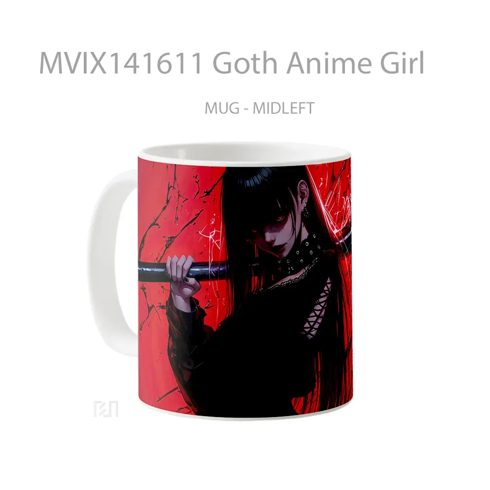 Mug Goth Anime Girl Cangkir Anime - All-side / Desain