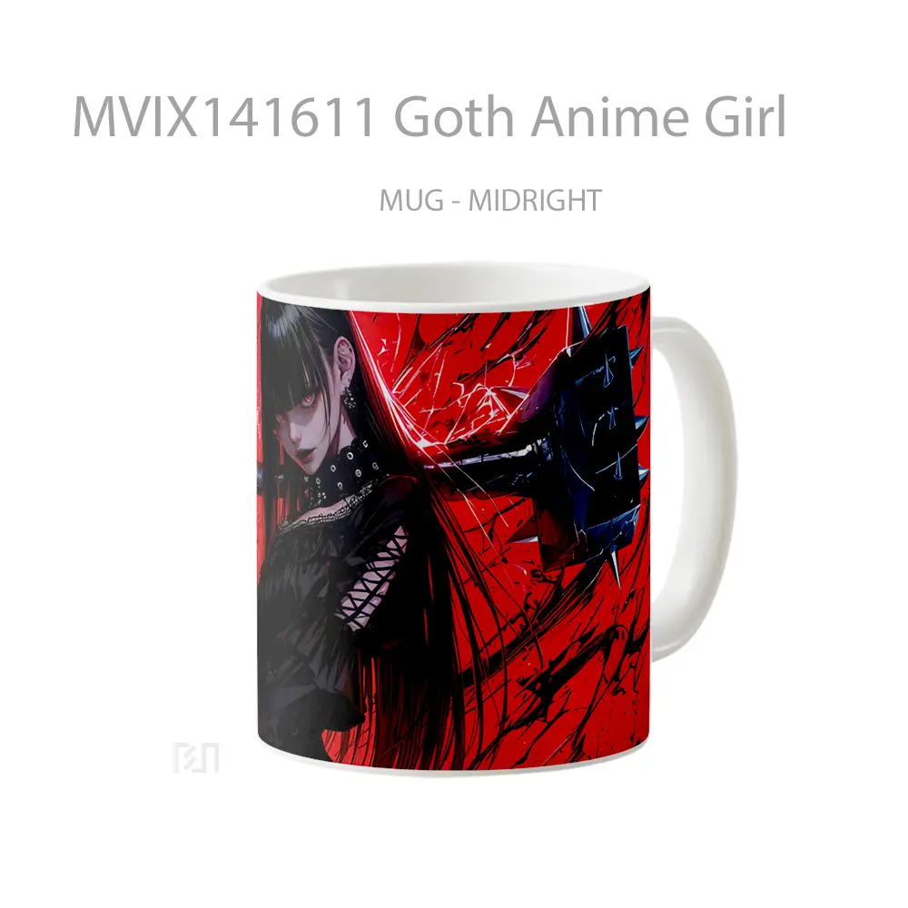 Mug Goth Anime Girl Cangkir Anime - All-side / Desain