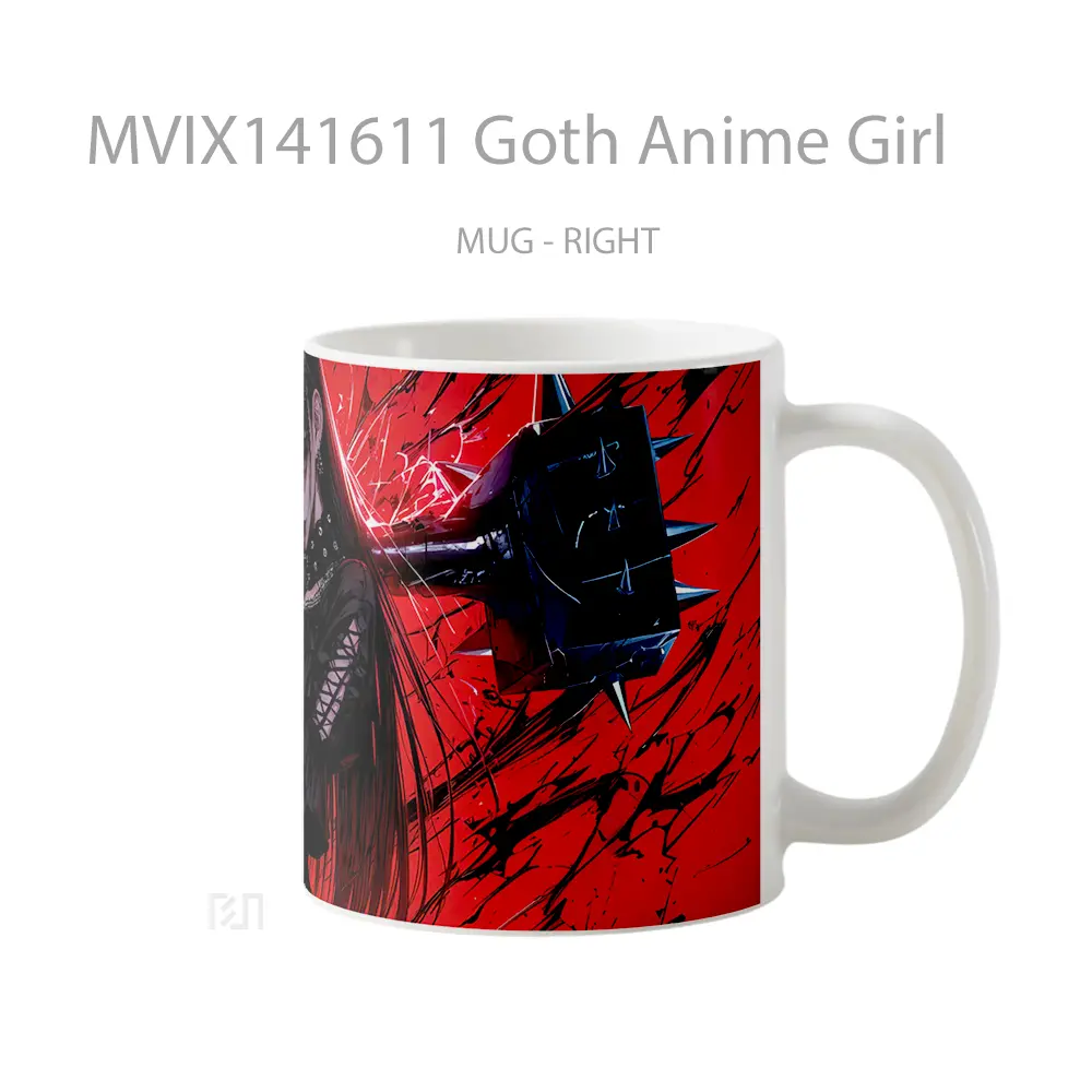 Mug Goth Anime Girl Cangkir Anime - All-side / Desain