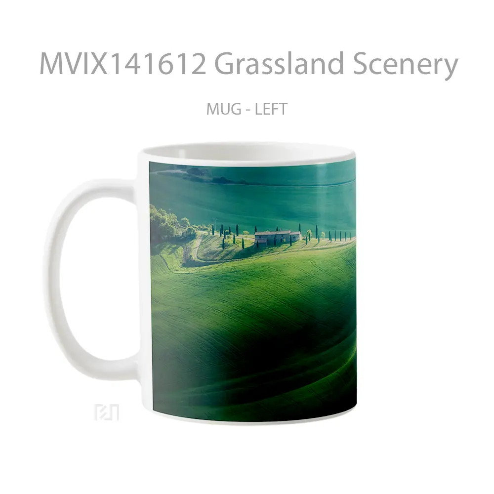 Mug Grassland Scenery Gelas Keramik Unik - All-side / Desain