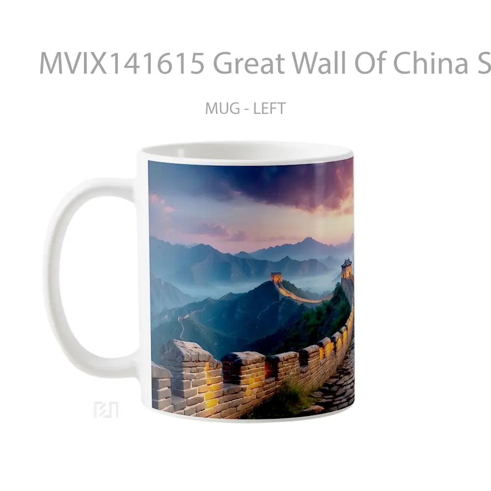 Mug Great Wall Of China Sunrise Scenery Digital Art Gelas Pemandangan Alam - All-side / Desain