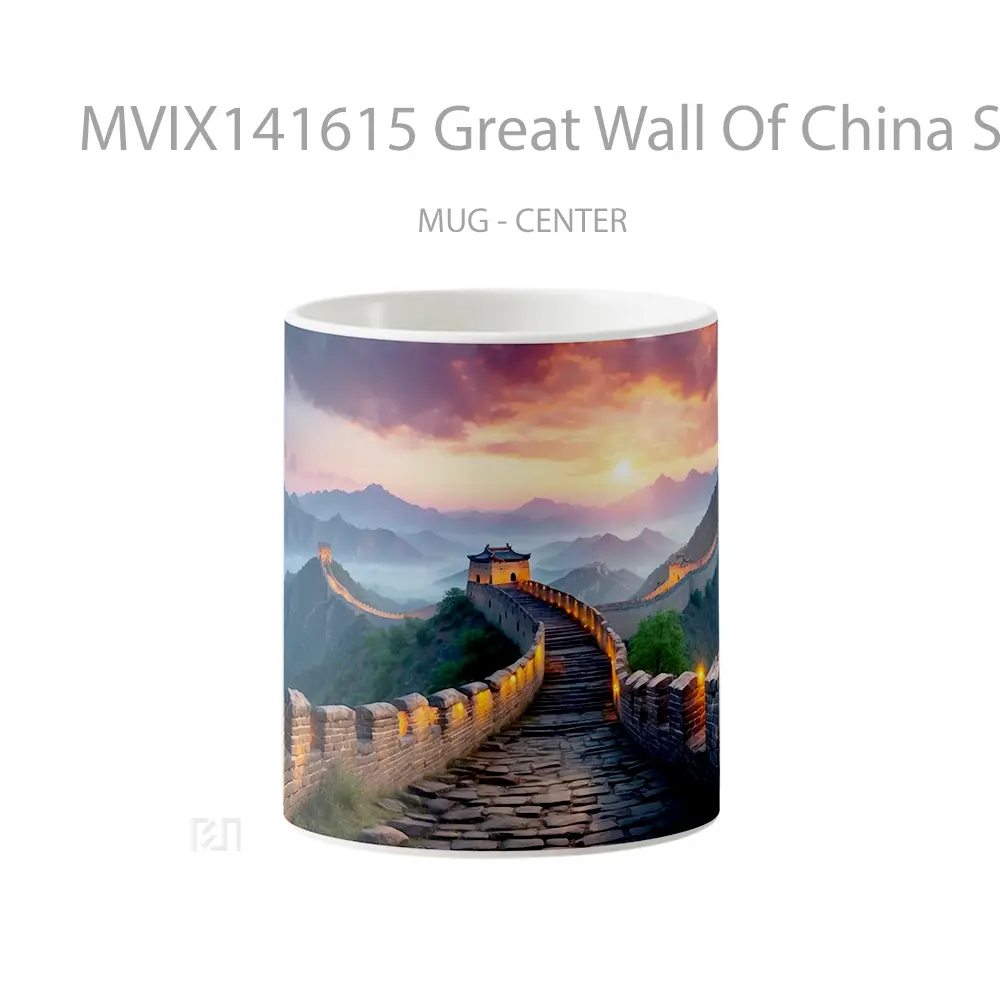Mug Great Wall Of China Sunrise Scenery Digital Art Gelas Pemandangan Alam