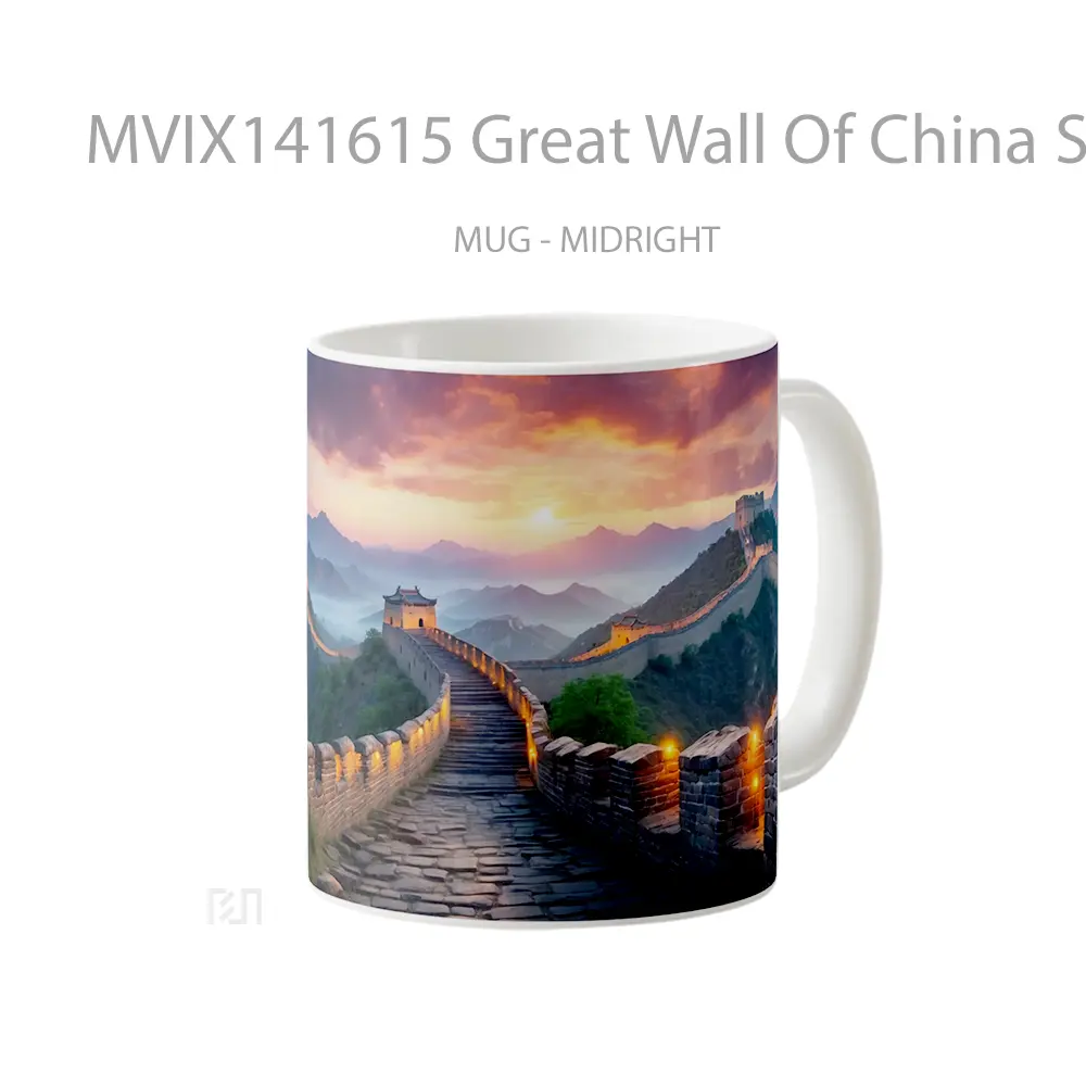 Mug Great Wall Of China Sunrise Scenery Digital Art Gelas Pemandangan Alam - All-side / Desain