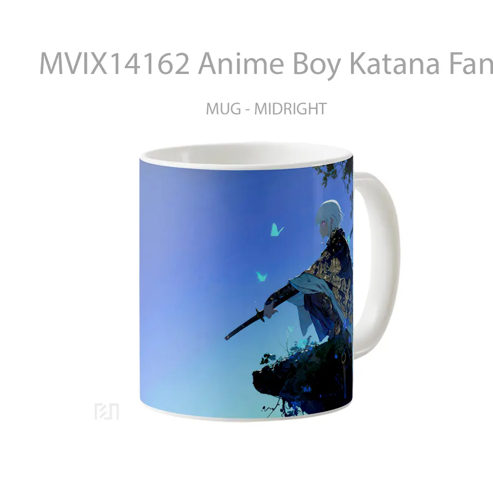 Mug Anime Boy Katana Fantasy Cangkir Anime - All-side / Desain