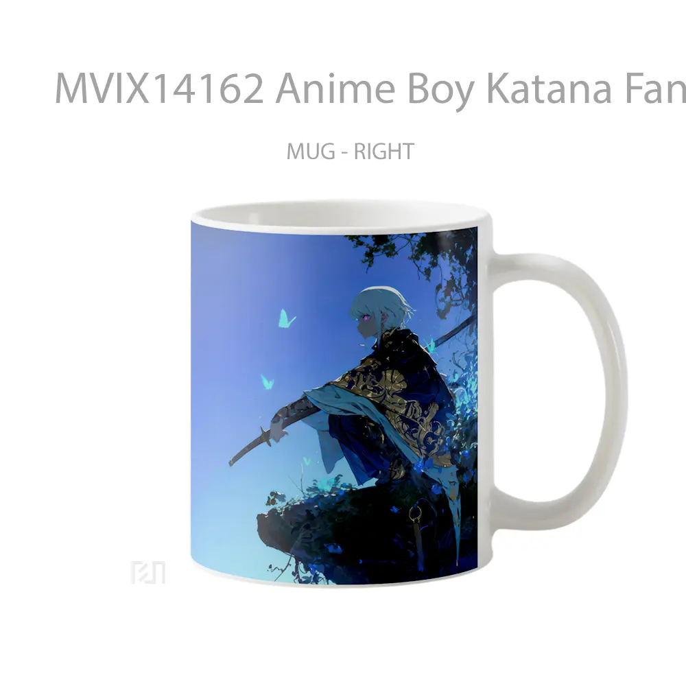 Mug Anime Boy Katana Fantasy Cangkir Anime - All-side / Desain