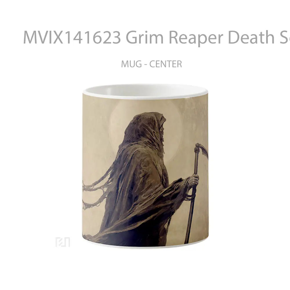 Mug Grim Reaper Death Scythe Gelas Keramik Unik