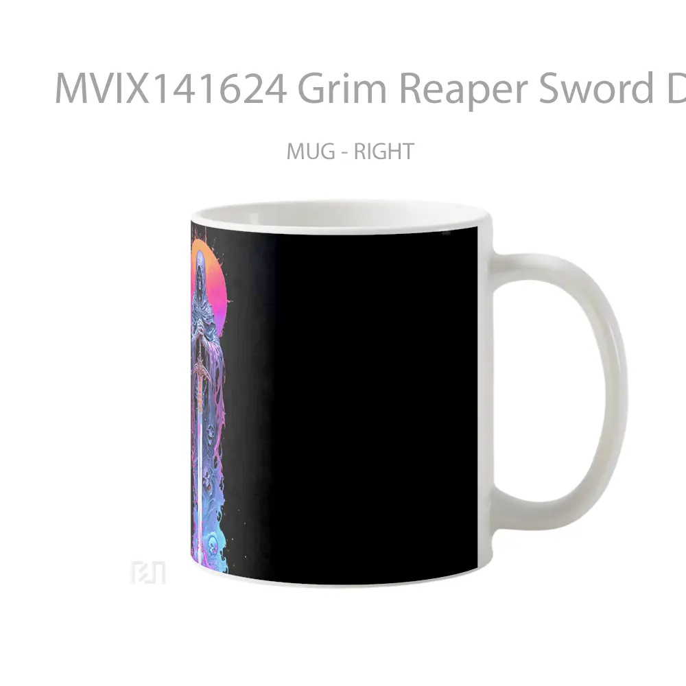 Mug Grim Reaper Sword Digital Art Gelas Keramik Unik - All-side / Desain