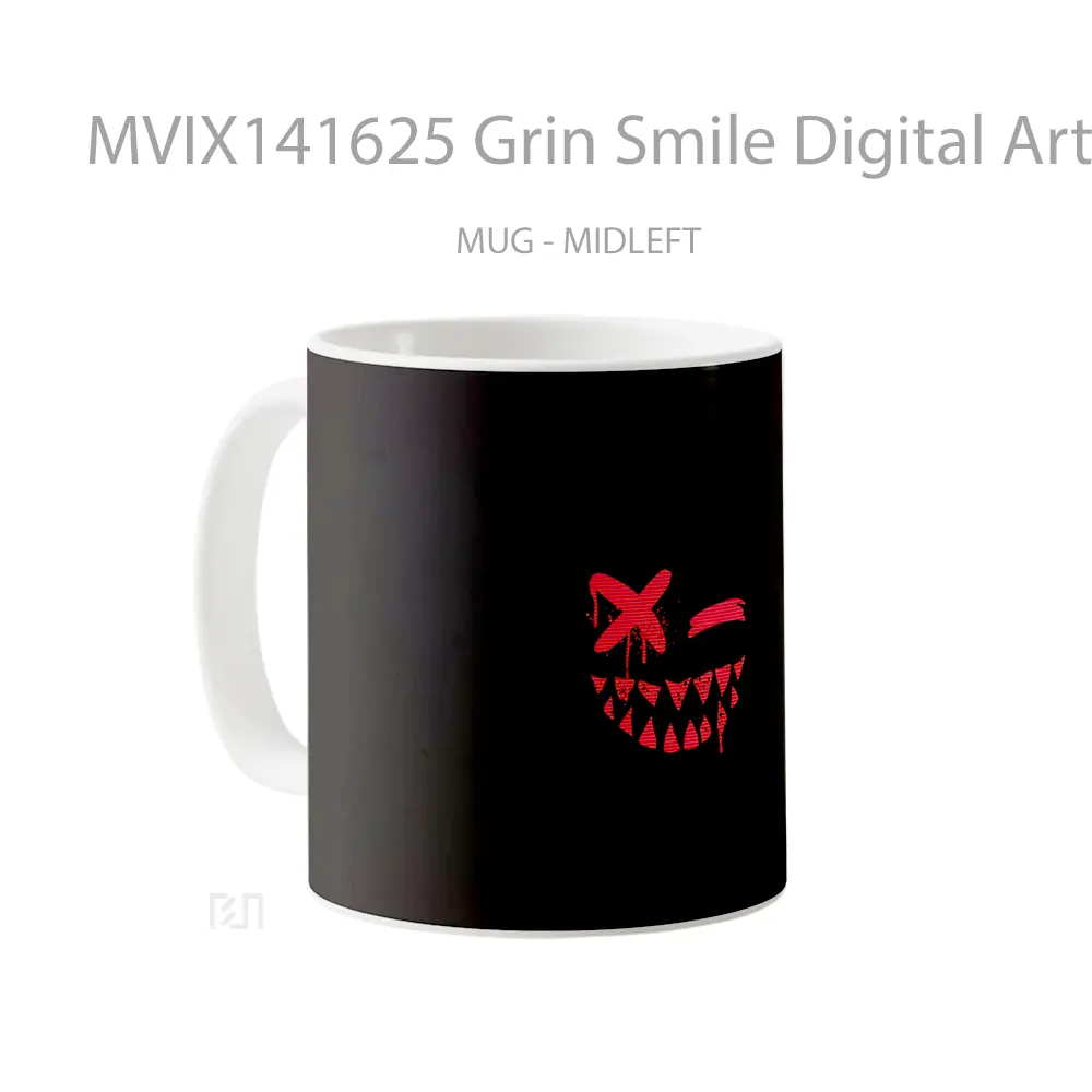 Mug Grin Smile Digital Art Gelas Keramik Unik - All-side / Desain