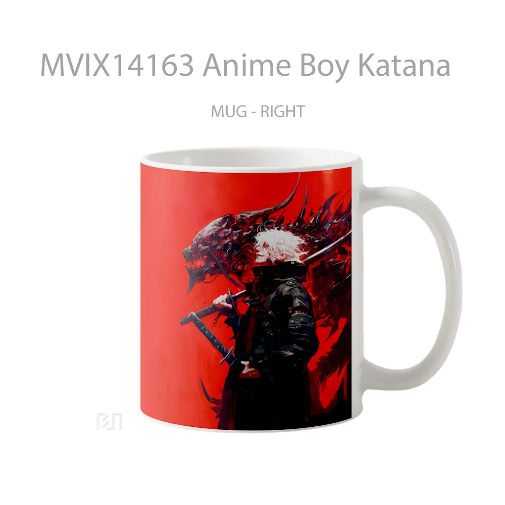 Mug Anime Boy Katana Cangkir Anime - All-side / Desain