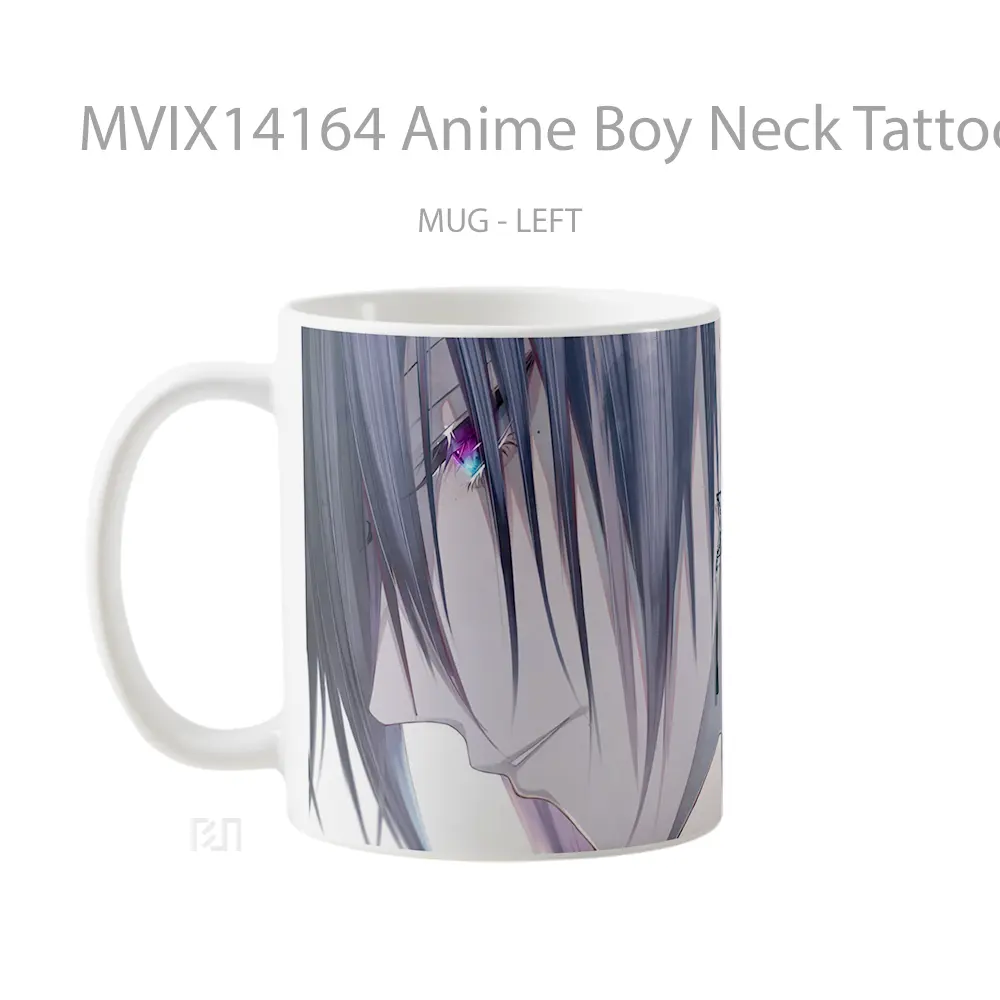 Mug Anime Boy Neck Tattoo Earring Cangkir Anime - All-side / Desain