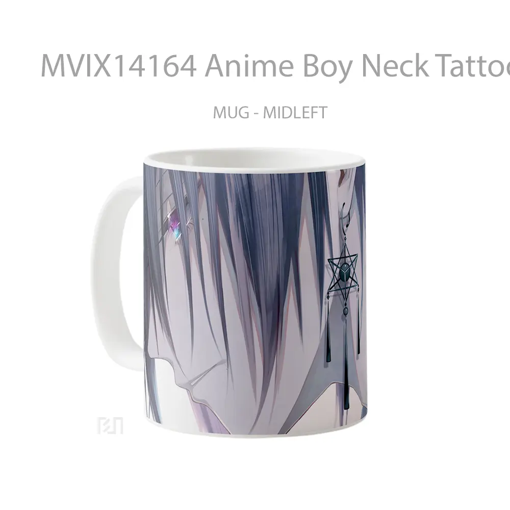 Mug Anime Boy Neck Tattoo Earring Cangkir Anime - All-side / Desain