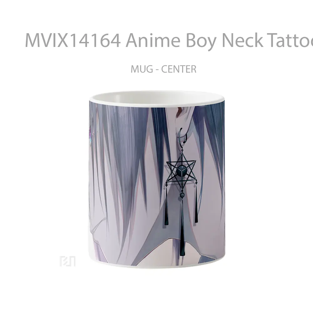 Mug Anime Boy Neck Tattoo Earring Cangkir Anime