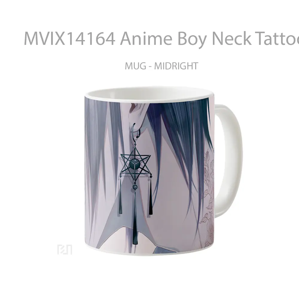 Mug Anime Boy Neck Tattoo Earring Cangkir Anime - All-side / Desain