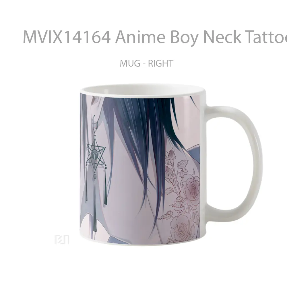 Mug Anime Boy Neck Tattoo Earring Cangkir Anime - All-side / Desain
