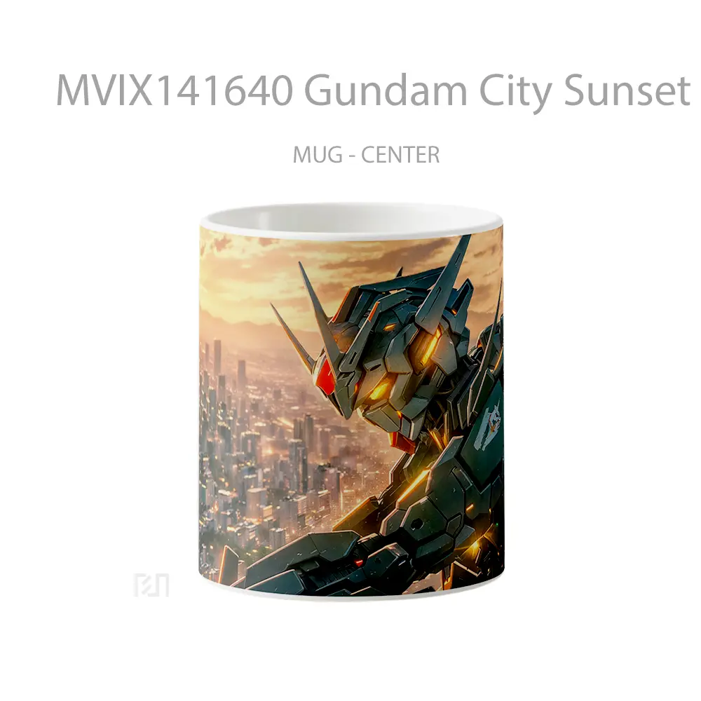 Mug Gundam City Sunset Gelas Pemandangan Alam