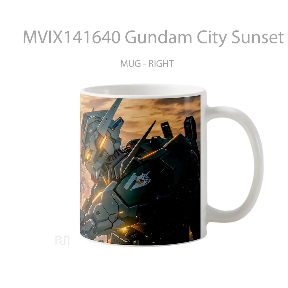 Mug Gundam City Sunset Gelas Pemandangan Alam - All-side / Desain