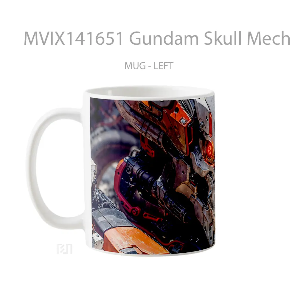 Mug Gundam Skull Mech Gelas Keramik Unik - All-side / Desain
