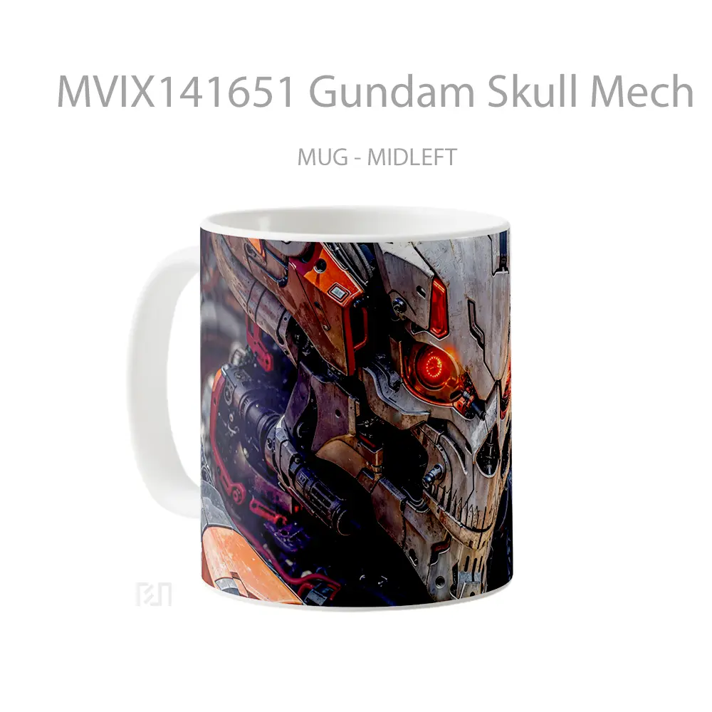 Mug Gundam Skull Mech Gelas Keramik Unik - All-side / Desain