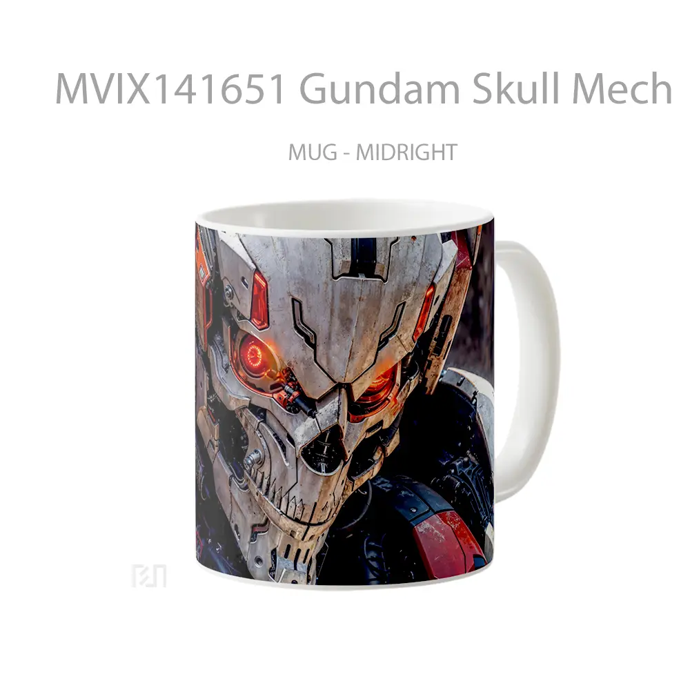 Mug Gundam Skull Mech Gelas Keramik Unik - All-side / Desain